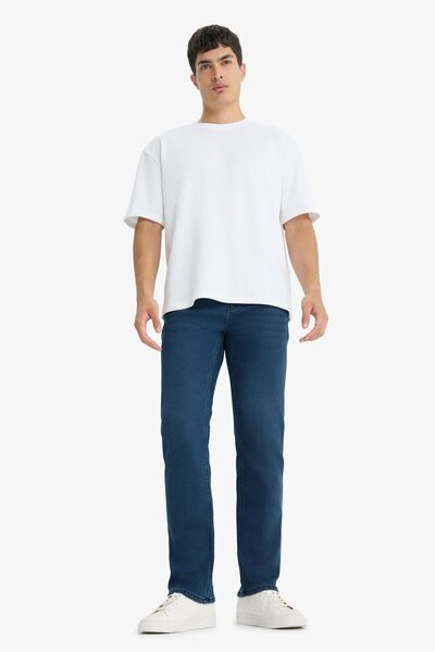 DeFacto Sergio Regular Fit Normal Fit Normal Waist Tube Leg Jean Trousers Y03...