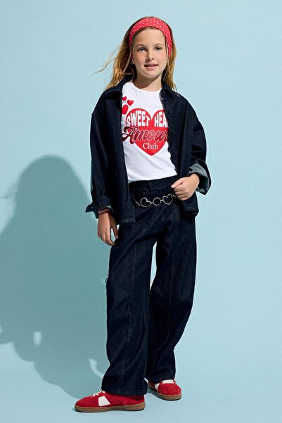 DeFacto Wide Leg Stretchy Waist Jeans for Girls H8897A826Au
