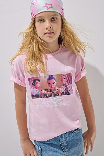 DeFacto p - Demon Hunters Licensed Oversize T-Shirt mit Rundhalsausschnitt un...