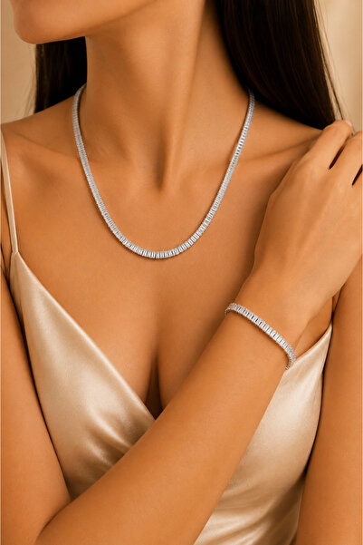 Inure Jewelry Shining Star Silver Su Yolu Vip Baget Kesim Gümüş Kaplama Çelik...