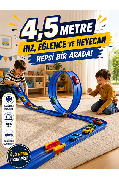 Genel Markalar Go Track Mavi Renk Esnek Yarış Pisti 4.5 Mt