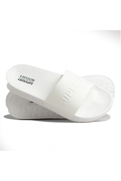 SUPERDRY CODE LOGO POOL SLIDERS MF310223A-44C Λευκό