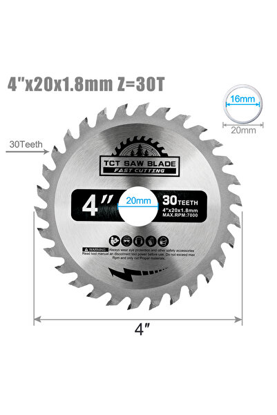 Choice7 4inx1.8x20x30T CMCP 1pc Circular Saw Blade 4/6/7/8 Inch TCT Carbide S...