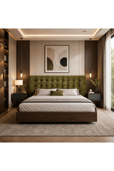 Highpoint سرير من هاي بوينت بتصميم خشبي متين بلمسة طبيعية ,211 × 194 سم ,بالل...