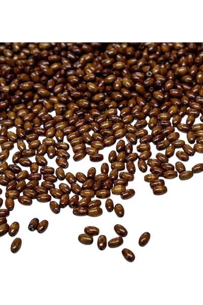 Serhat Aksesuar ve El İşçilik 4 mm Barley Raw Color Wooden Beads (8X4 mm) 50 ...