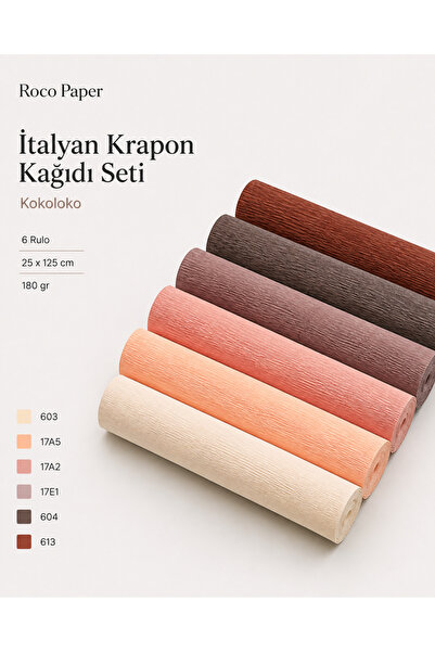 roco paper Krapon Kağıdı Set Kokoloko – 180 gr - 25x125 cm 6'lı Paket - %260 ...