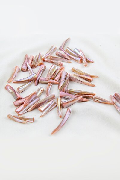 Serhat Aksesuar ve El İşçilik 6x30 mm Tek Delikli Deve Dişi Modeli Açık Pembe...