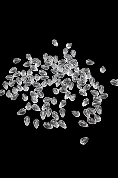 Serhat Aksesuar ve El İşçilik Akrilik Damla Boncuk 8x13 mm Şeffaf Boncuk (25 ...