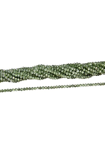 Serhat Aksesuar ve El İşçilik 4 mm Double Color Green Flattened Crystal Glass...