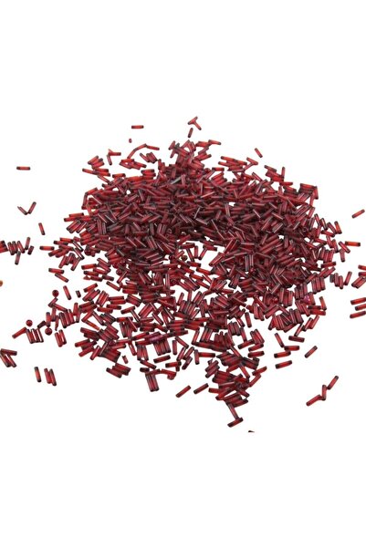Serhat Aksesuar ve El İşçilik 6x2 mm Bordo İçten Boyalı Boncuk 100 Gr Boncuk