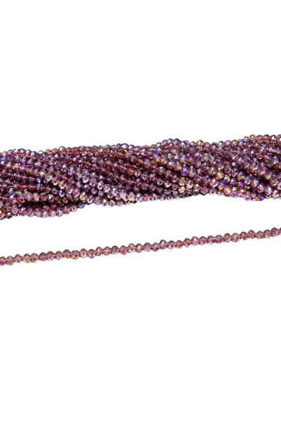 Serhat Aksesuar ve El İşçilik 4 mm Light Plum Oblate Crystal Glass Beads 1 St...
