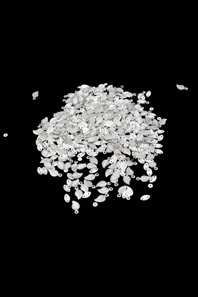 Serhat Aksesuar ve El İşçilik Yandan Delikli 10x6 mm Yaprak Gümüş Pul Payet (...