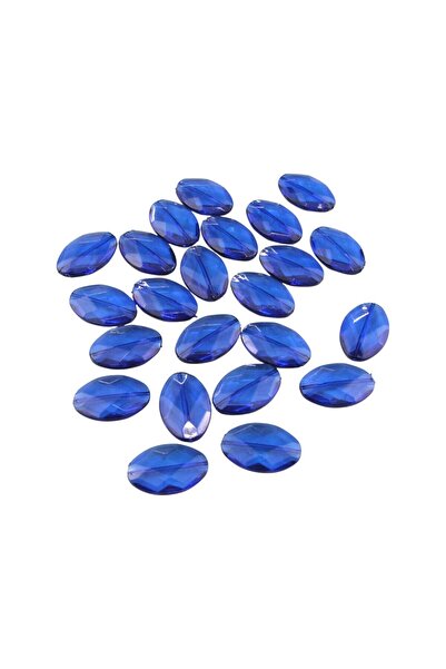 Serhat Aksesuar ve El İşçilik Royal Blue 30X20 mm Hollow Out Oval Acrylic Bea...