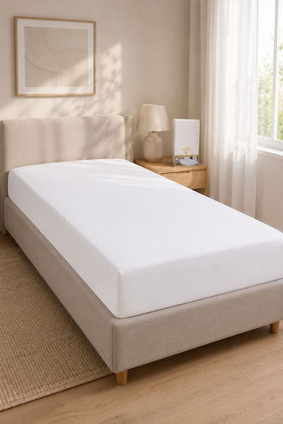 İpekçe Home İpekçe Belda Penye Lastikli Çarşaf - 100x200 Fitted - Beyaz 120 Gr.