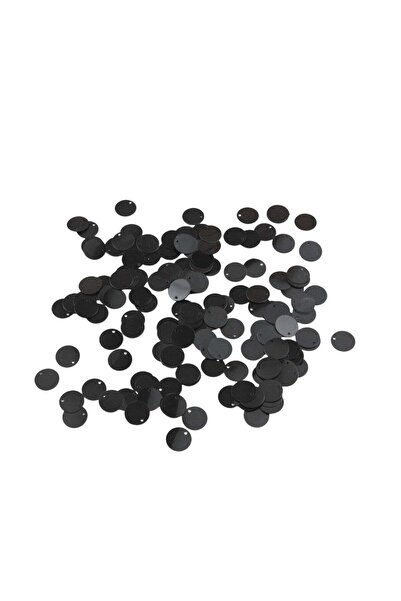 Serhat Aksesuar ve El İşçilik Siyah 12 mm Yandan Delikli Plastik Pul Payet 30...