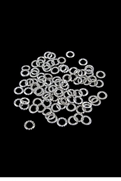 Serhat Aksesuar ve El İşçilik 15X3 mm Zamak Round Silver Ring Stone (100 Pieces)
