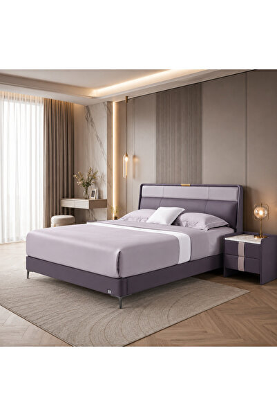 Highpoint سرير من هاي بوينت بتصميم أنيق مع ظهر مبطن شديد الرقي, 180 × 200 سم ...