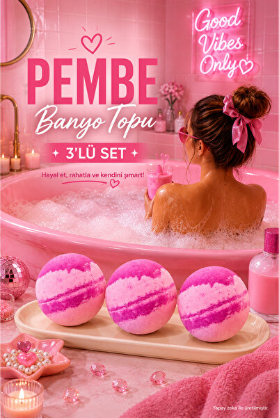 Vivaldi Home Pembe Banyo Topu,nem Bombası, Jakuzi, Küvet & Manikür, Pedikür T...