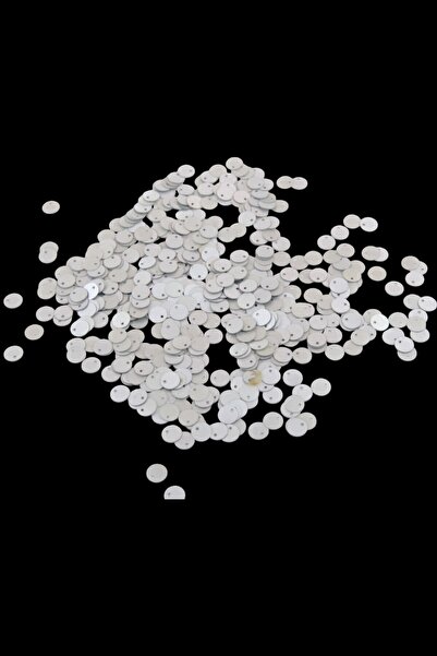 Serhat Aksesuar ve El İşçilik Mat Gümüş 8 mm Yandan Delikli Plastik Pul Payet...