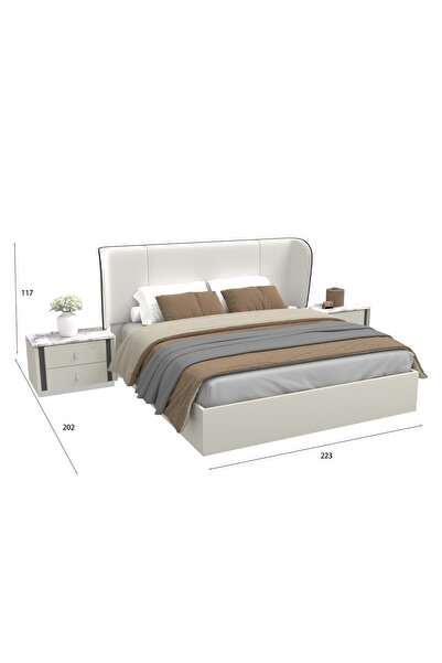 Highpoint سرير من هاي بوينت بتصميم عملي للاستخدام اليومي, 220 × 208 سم, باللون الأبيض
