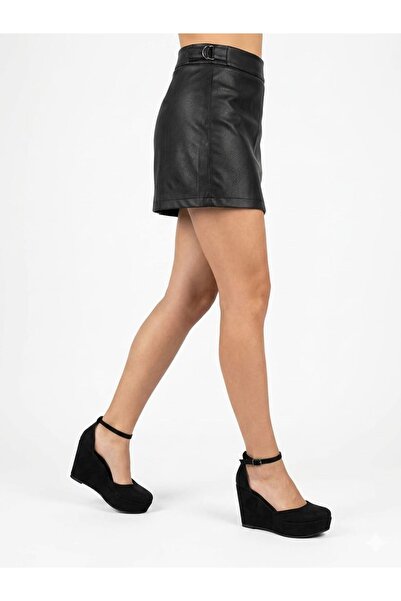 owwox club Aster; Black Suede, 9 cm Padded Heel Shoes