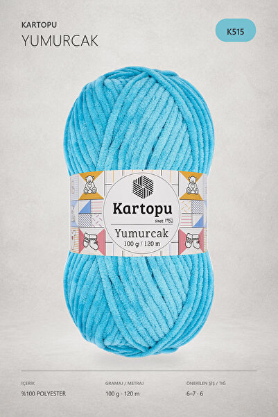 Kartopu Yumurcak Kadife El Örgü Ipi Turkuaz K515