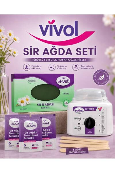 Vivol 2 Yıl Garantili Makine Kalıp Ağda Spatula Hediyeli Set