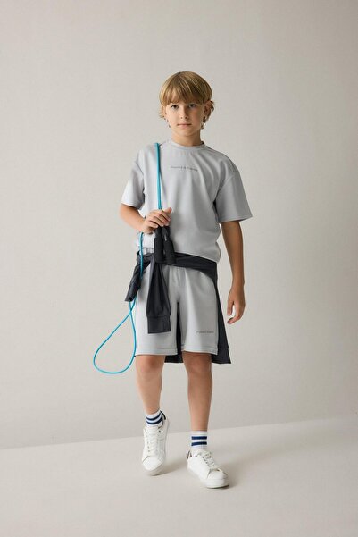 DeFacto Oversize Diver Fabric Light Gray Shorts for Boys H9603A826Au