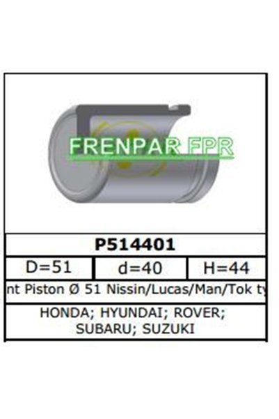 FPR Fren Kaliper Pistonu Arka Honda, Hyundai, Subaru, Rover, Suzuki
