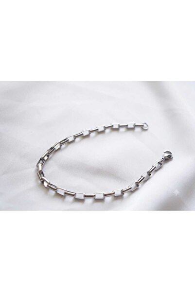 asd accessory Box Model Chain 3mm Thick Silver Color Unisex (Women/Men) Steel...
