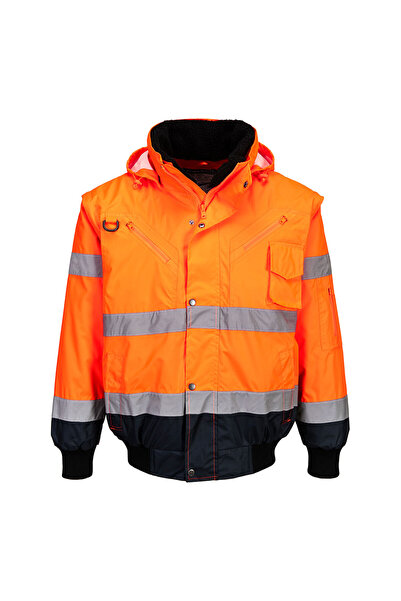 PORTWEST Contrast Bomber Hi-Vis Protective Jacket - C465 M Navy Blue