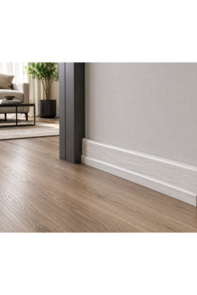 Emek Yapı Laminant Parke Süpürgelik 8cm Beyaz İnci 3050