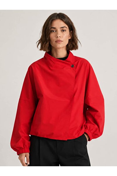Serpirella Butik Double-Breasted High Collar Trench Coat