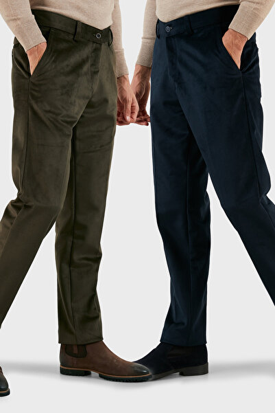 Buratti Normal Bel Regular Fit Straight Leg 2-Pack Velvet Trousers Men's Velv...