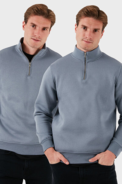 Buratti Cotton Regular Fit Stand Collar 2-Pack Sweat Men's Sweat 59052592S2