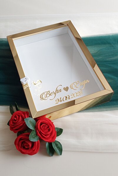 hobicehayaller 25x35 Cm Isimli Ledli Derin Anı Çerçevesi! Yeni Moda Gül Kutul...