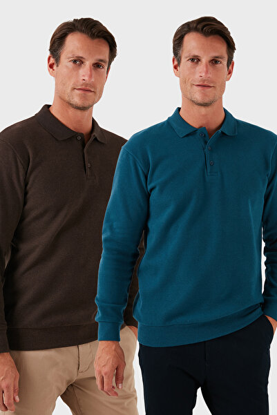 Buratti Cotton Blend Regular Fit 2-Pack Polo Neck Sweater Men's Polo Neck Swe...