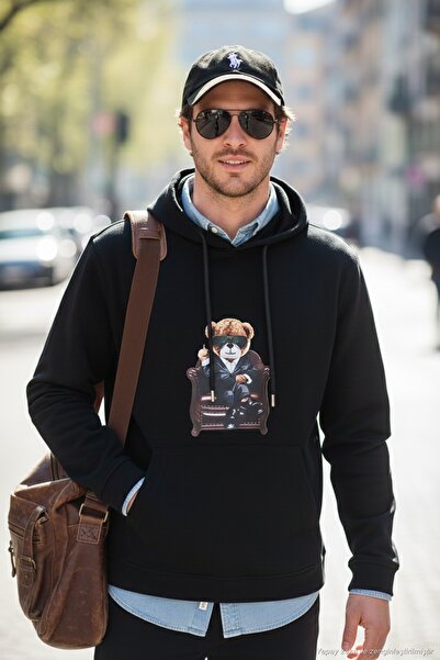 Buratti Cotton Regular Fit Printed Kangaroo Pocket Hooded Sweat Men's Sweat 6...