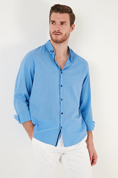 Buratti Cotton Regular Fit Buttoned Collar Shirt Men's Shirt Cf20S111871