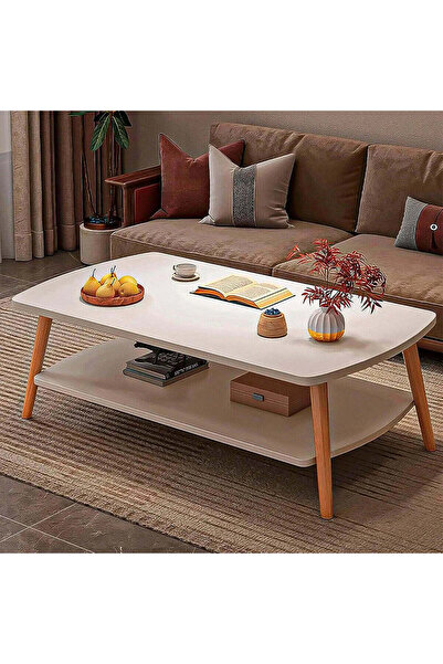 Promagg Rectangular Coffee Table with 2 Levels, 40x80x42 cm