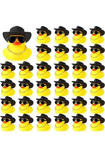 choice2 6 Set 6/12/24 pcs Cowboy Duck Mini Yellow Duckies Bath Toy Tiny Ducks...