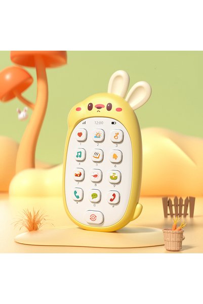 Choice1 Yellow Children's rabbit mobile phone toy can chew and puzzle early e...