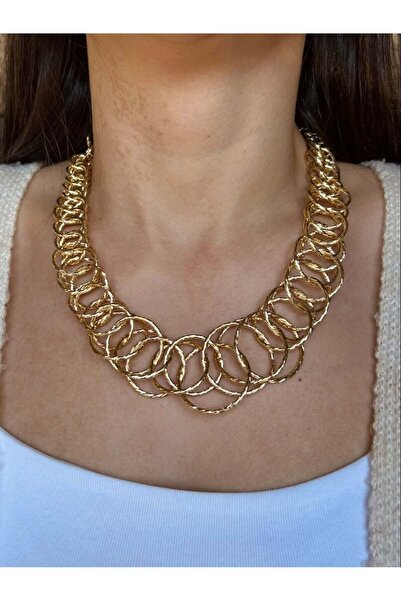 nunu takı Gold ring chain necklace