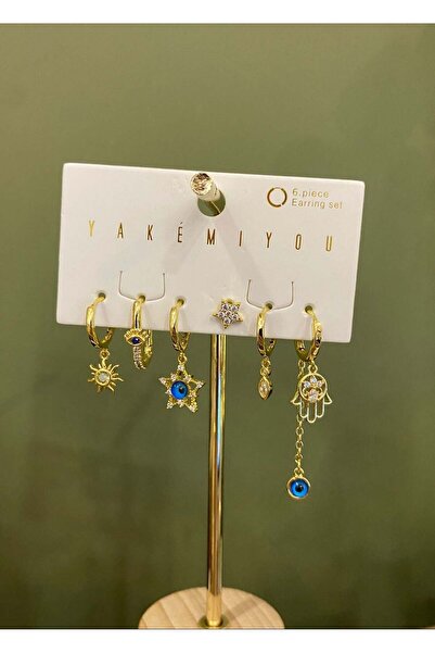nunu takı Yakemiyou Nazarlık Six-Piece Earrings