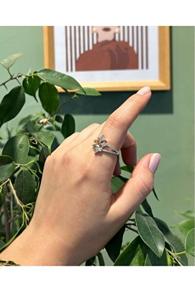nunu takı Ring with Star Stone Pattern