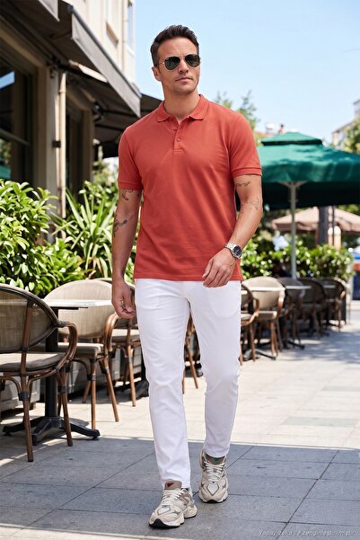 Buratti 100% Cotton Regular Fit Buttoned Polo Neck T Shirt Men's Polo Neck T ...
