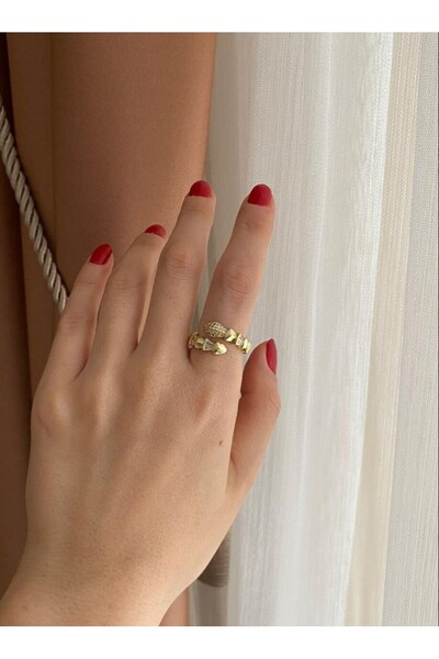 nunu takı Engraved Gold Snake Ring