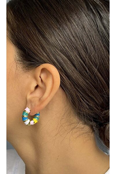 nunu takı Light Colored Bagel Earrings