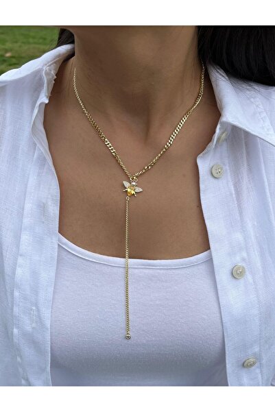 nunu takı Y Necklace with Bee Charm