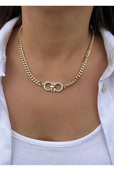 nunu takı Stone Infinity Handcuff Necklace